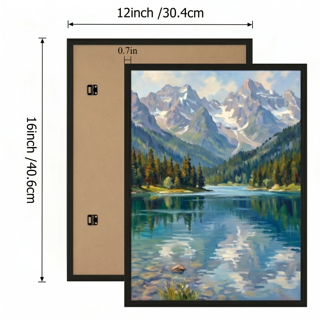 3 Pack Black 12x16 Picture Frames Scratch-Proof Photo Frames with Slide-In Strips, Horizontal/Vertical Wall Mountable Plastic Poster Frames Suitable for Rooms, Living Room, Bedroom - Assembly, Photo Gallery Frames