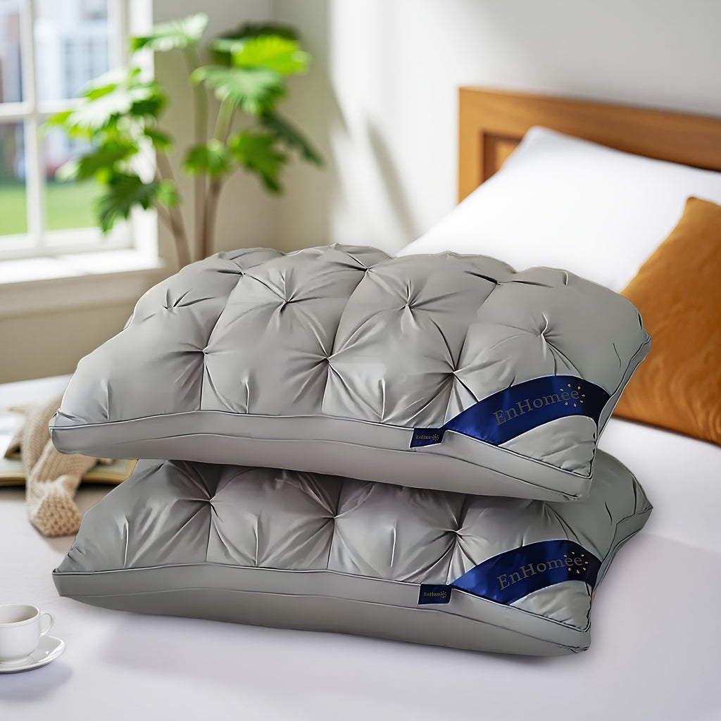 Hotel Three-Dimensional Twisted Flower Pillow, 900g, 2-Pack, White