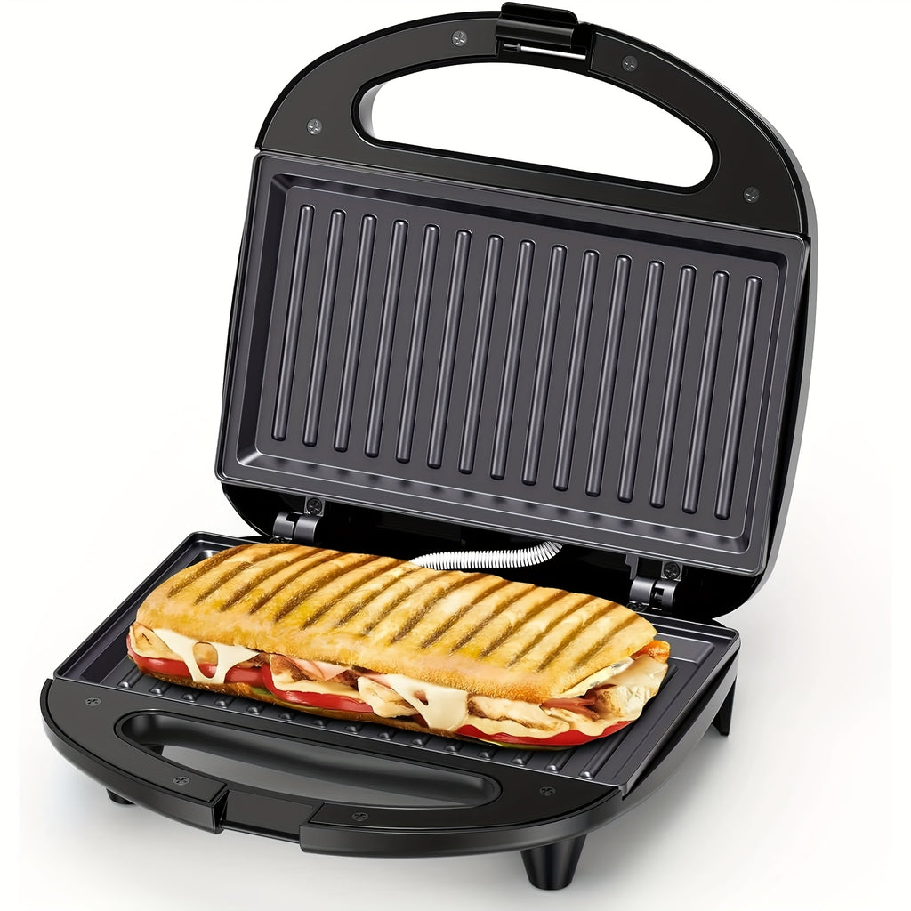 2-Sandwich Maker, Non-Stick Belgian Waffle Iron With Indicator Lights, 750W Rapid Heating, Cool Touch Handle, Easy-to-Clean Plates, Compact Design For Breakfast, Snacks, and Desserts