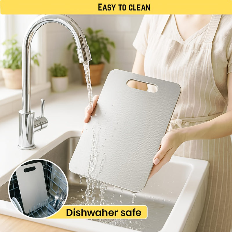 3pcs Premium Stainless Steel Cutting Board Set- Durable, Easy to Clean, Kitchen Ready, Space-Saving, Rust-Resistant, and BPA-Free, Safe for Food Preparation