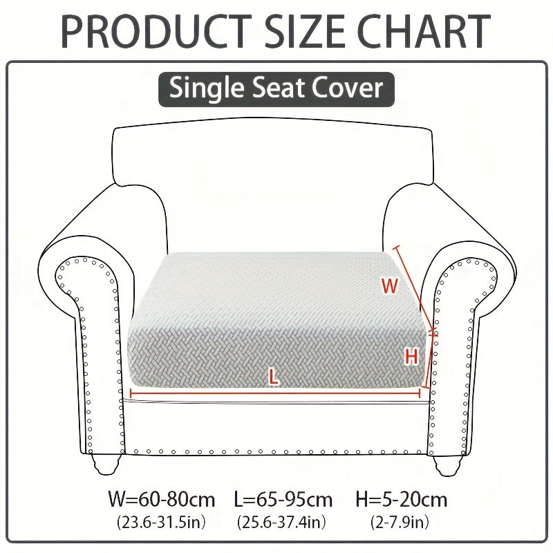 1pc of Wear-Resistant And Non-Slip Sofa Cover, Elastic Stretch L-Shaped Furniture Protector, Suitable for 3/2/1/4 Seat And Sectional Sofas, Made of Polyester Jacquard Fabric, Machine Washable, Ideal for Living Room, Bedroom