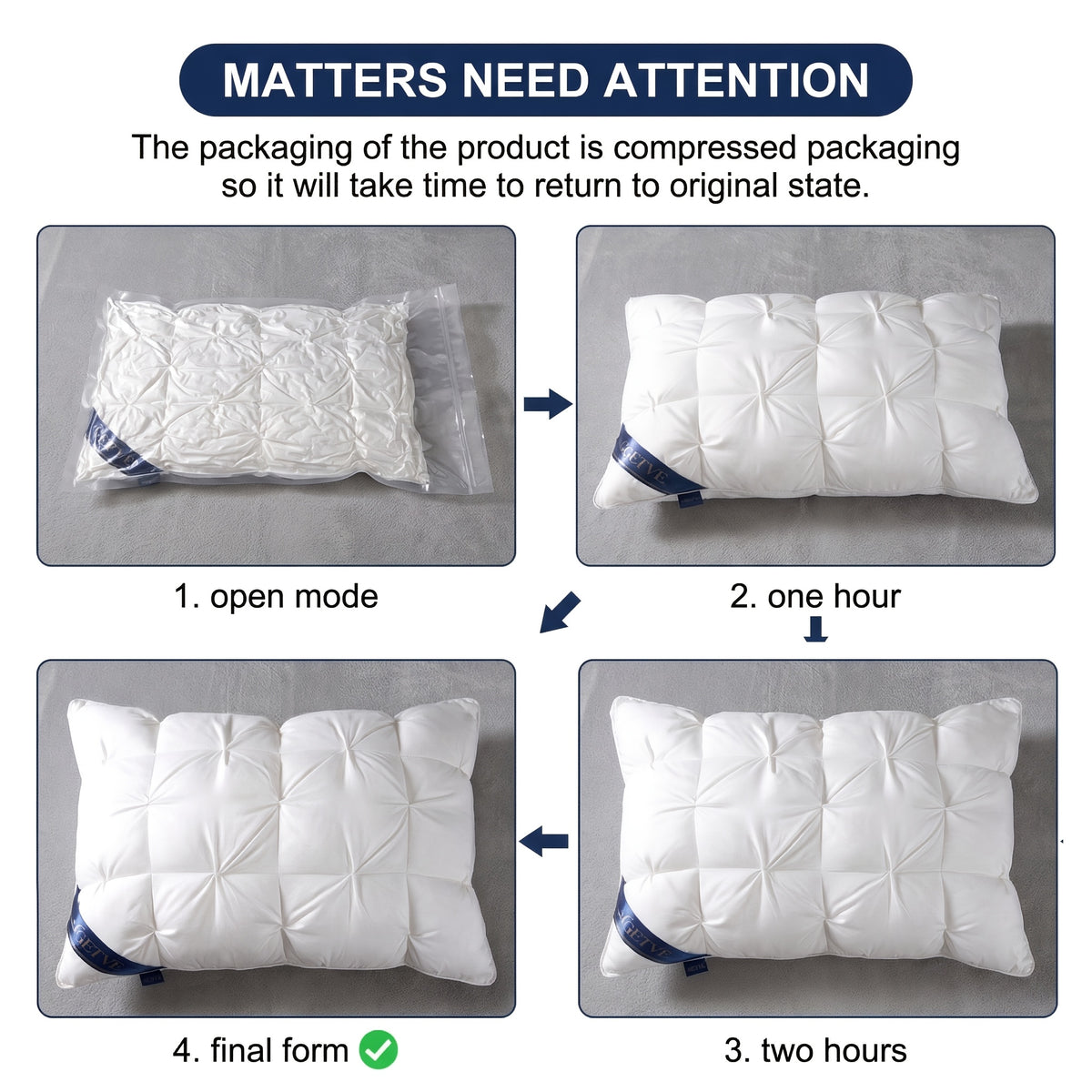 2pcs Luxury Hotel-quality Pillows, Deep Sleep Neck Pillow, High Fluffiness, Not Easy To Collapse, Suitable For All Seasons, Soft Fabric, Easy To Clean, Available In Multiple Colours And Sizes, Queen/King Size, Holiday Gift