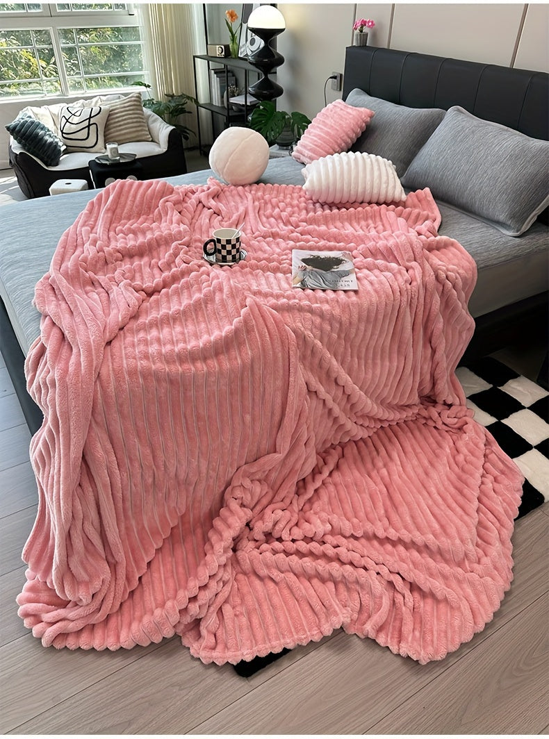 Ultra-Soft Thick Fleece Blanket | Multi-Color, 3D Faux Rabbit Fur, Double-Sided, Ideal for All Seasons, Home, Office, Travel, Camping, Gift for All Occasions