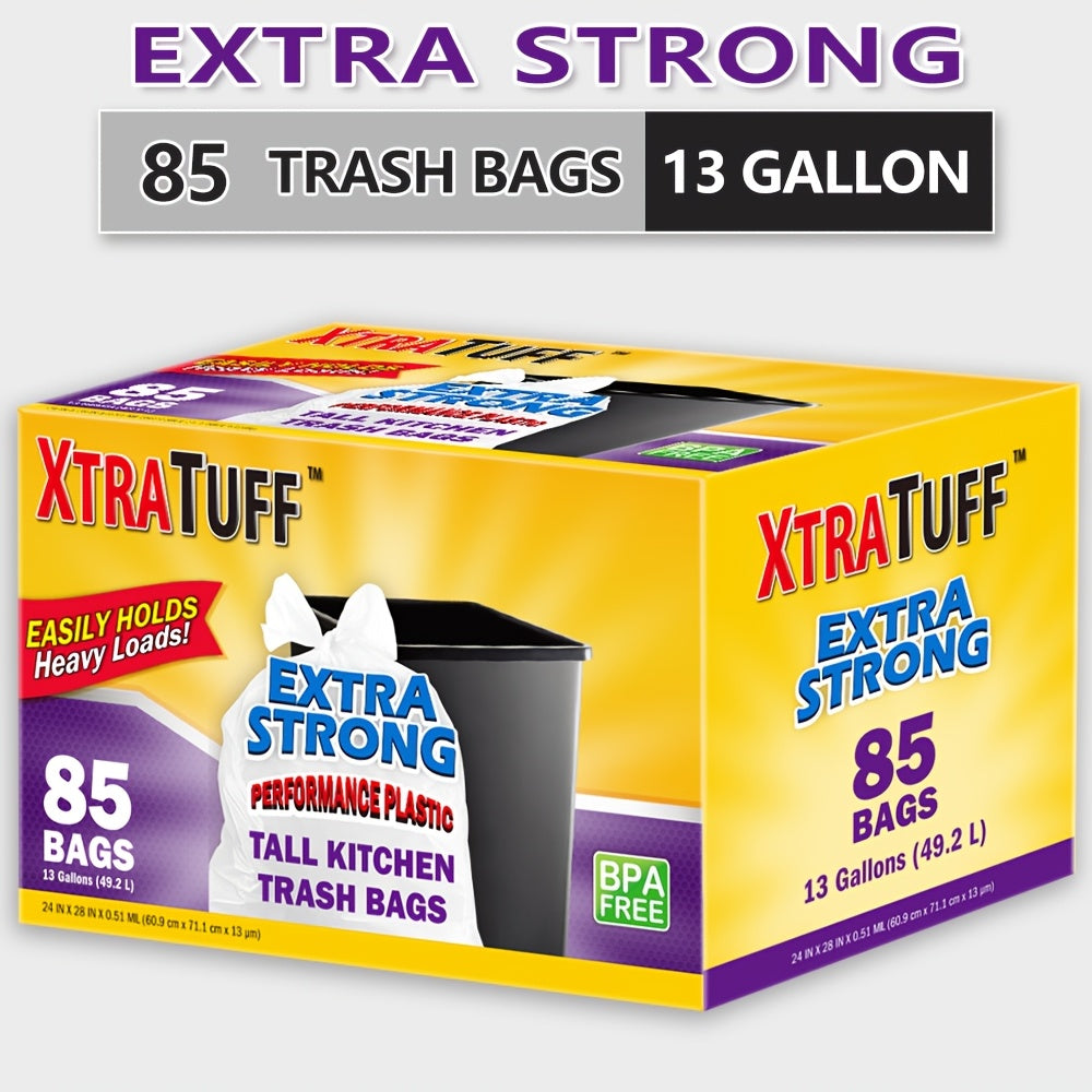 44/62/85/104/130/170/180/360 Bags 13 Gallon Boxed Expandable Heavy-Duty Plastic Multipurpose Disposable Garbage Bags-Super Strong, Leak-Resistant, Odor-Proof For Bedroom, Kitchen, Living Room, Outdoor, Toilet Use Trash Bag - Convenient Sanitary
