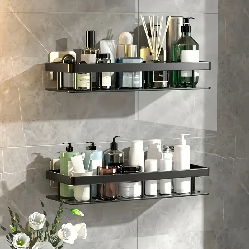 Multi-piece Shower Rack Bathroom Rack Wall-mounted Storage Rack Bathroom Shampoo Lotion Cosmetics Storage Rack Kitchen And Bathroom Storage Space-saving Storage Rack-no Drilling Required, Suitable for A Variety Of Scenarios-Free Traceless Sticker