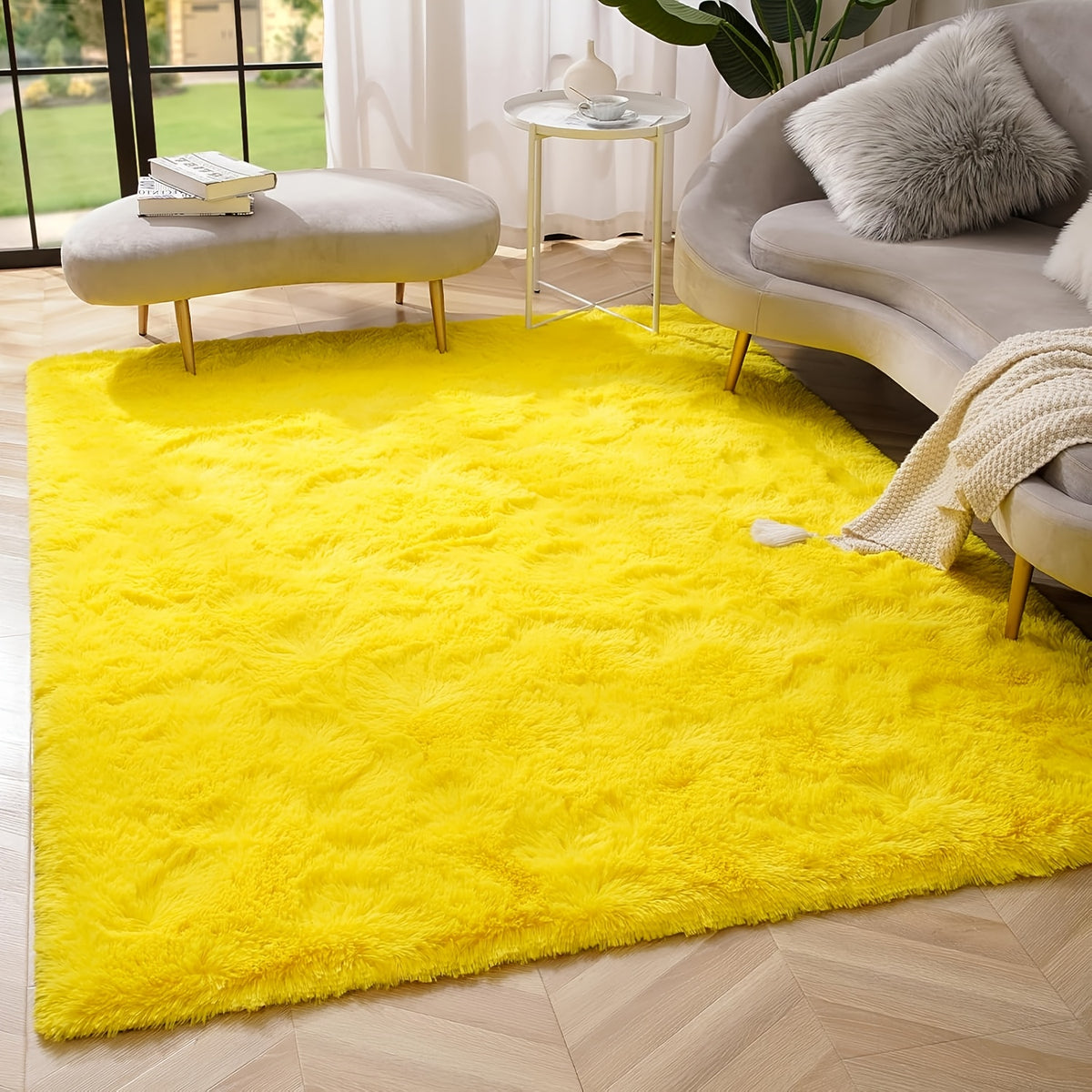 1pc Of Ultra Soft And Thick Fluffy Living Room Carpet, Non Slip, Soft, Comfortable, Fashionable, High-end, Available In Various Sizes And Colors. The Carpet Can Be Used for Bedroom, Dining Room, Living Room, And Office Decoration, Home Decoration