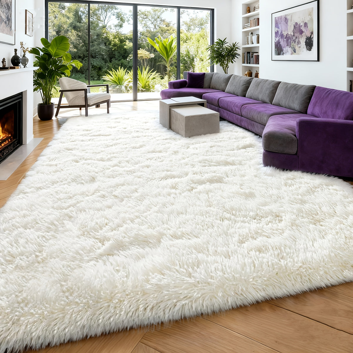 A Super Soft Thick Plush Carpet, Fluffy And Soft, Suitable for Bedroom Indoor Carpet, Non-Slip Soft Machine Washable Carpet,Ideal for Bedroom, Living Room,Study, Dorm,,Home Decor, Christmas Gift, Christmas Decor
