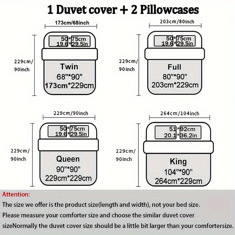 3pcs Super Soft Breathable Crown King And Queen Letter Duvet Cover Set (1 Duvet Cover+2 Pillowcases Without Pillow Core), at Home Dormitory High Definition Numerical Code Printing for Bedroom, Guest Room Decor, Suitable for All Seasons