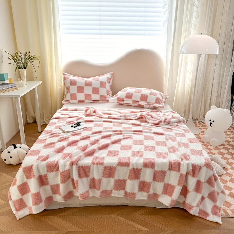 Double-sided Velvet Plaid Black And White Goods Pink And White, Super Soft And Comfortable Panda Velvet, Travel Blanket Suitable for Home Bedroom Sofa Blanket Can Be Machine Washed
