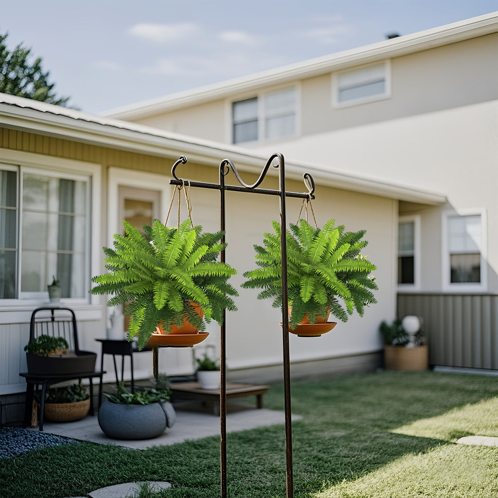 4 Large Boston Fern Greenery, 34-Inch Artificial Plant, Suitable for Outdoor Use, Home Office, Garden Porch Barn Decoration, Wedding Anniversary Festivals (Easter, Mother'S Day, Earth Day), Spring And Summer Display, Indoor And Outdoor Hanging