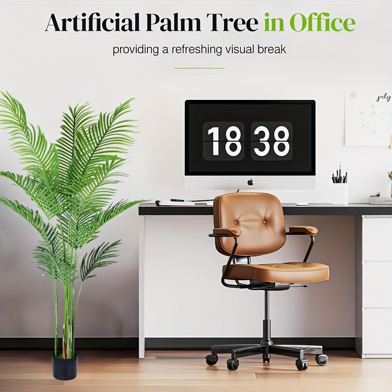 Faux Tropical Palm Tree, 5.9-Foot Artificial Floor Plant with Realistic Leaf Design for Living Room, Home Office, Entryway and Hotel Decor