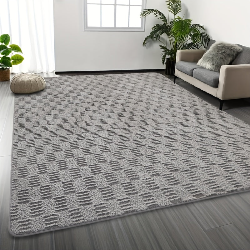 1pc Luxurious Rectangular Shaggy Plush Carpet Rug - Soft, Fluffy, Tie-dyed, Solid, Dark-colored, Non-slip, Machine Washable - Perfect for Living Room Sofa, bed Room, Home High-end Decorative, Easy to Clean, Long-lasting, and Versatile