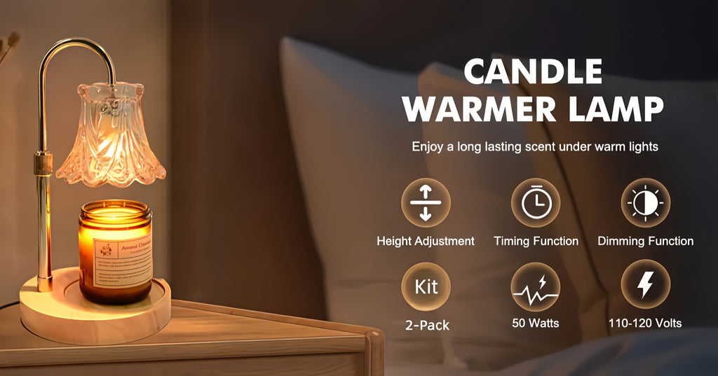 2-Pack Flower Candle Warmer Lamp, Adjustable Height, With Timer Dimmer, Room Decor Wax Melt Warmer For Scented Wax, Gift For Mom (no Bulb Included)