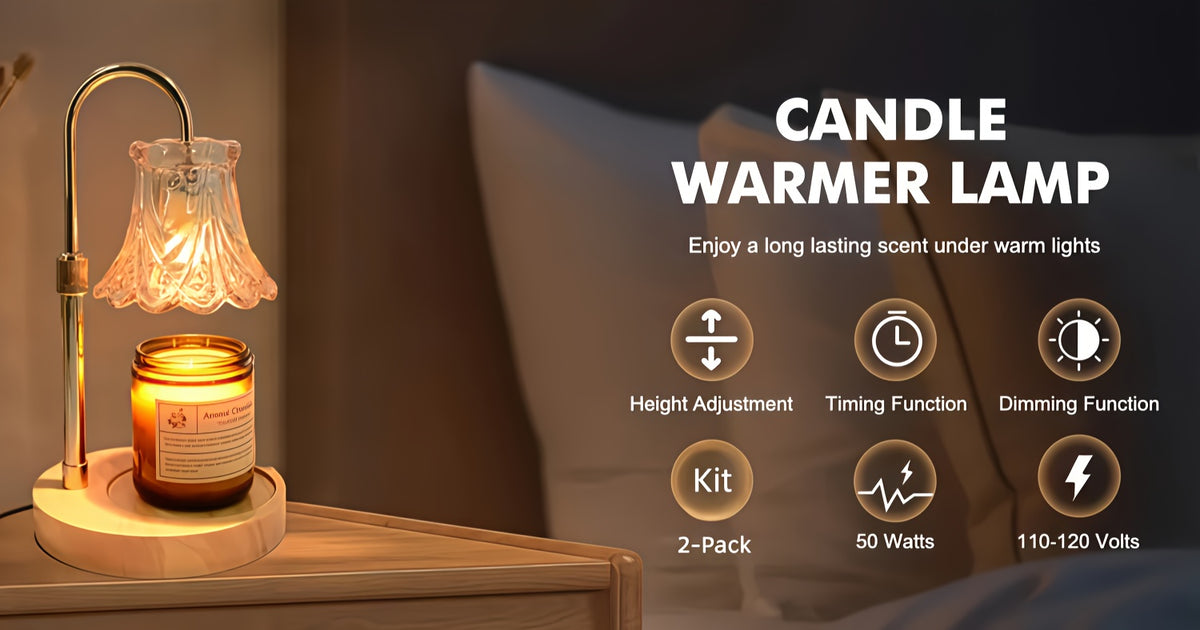2-Pack Flower Candle Warmer Lamp, Adjustable Height, With Timer Dimmer, Room Decor Wax Melt Warmer For Scented Wax, Gift For Mom (no Bulb Included)