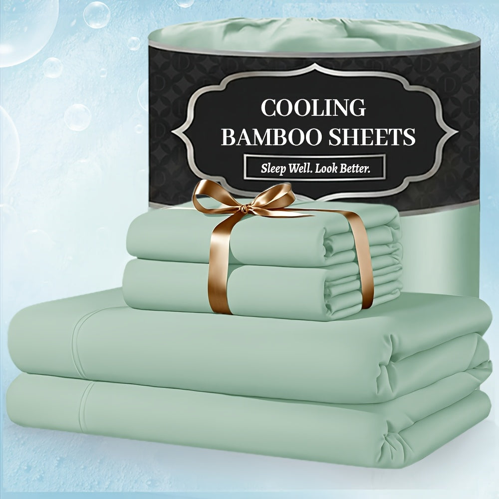 For Extra Deep Pocket Queen Size Sheets - 3/4pcs Breathable And Cooling Bamboo Bed Sheet Set, Luxury, Soft Wrinkle-Free for Extra Deep Mattresses, Room Decor, Kids Sheet And Pillowcase Sets