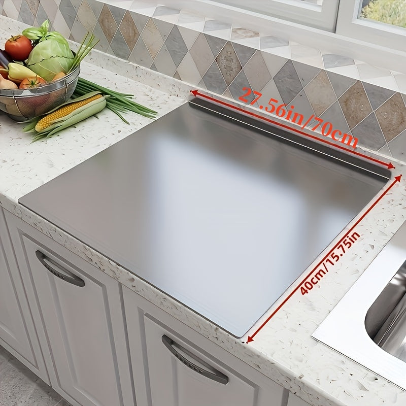 304 Stainless Steel Cutting Board Butcher Block Household Rolling Board Kitchen Supplies, Preparation, Meal Prep Tools, Modern Cutting Surface, Sleek Kitchen Tool, Rustresistant Material, for easy To Clean, Versatile Cutting Mat, Kitchen Work Surfac