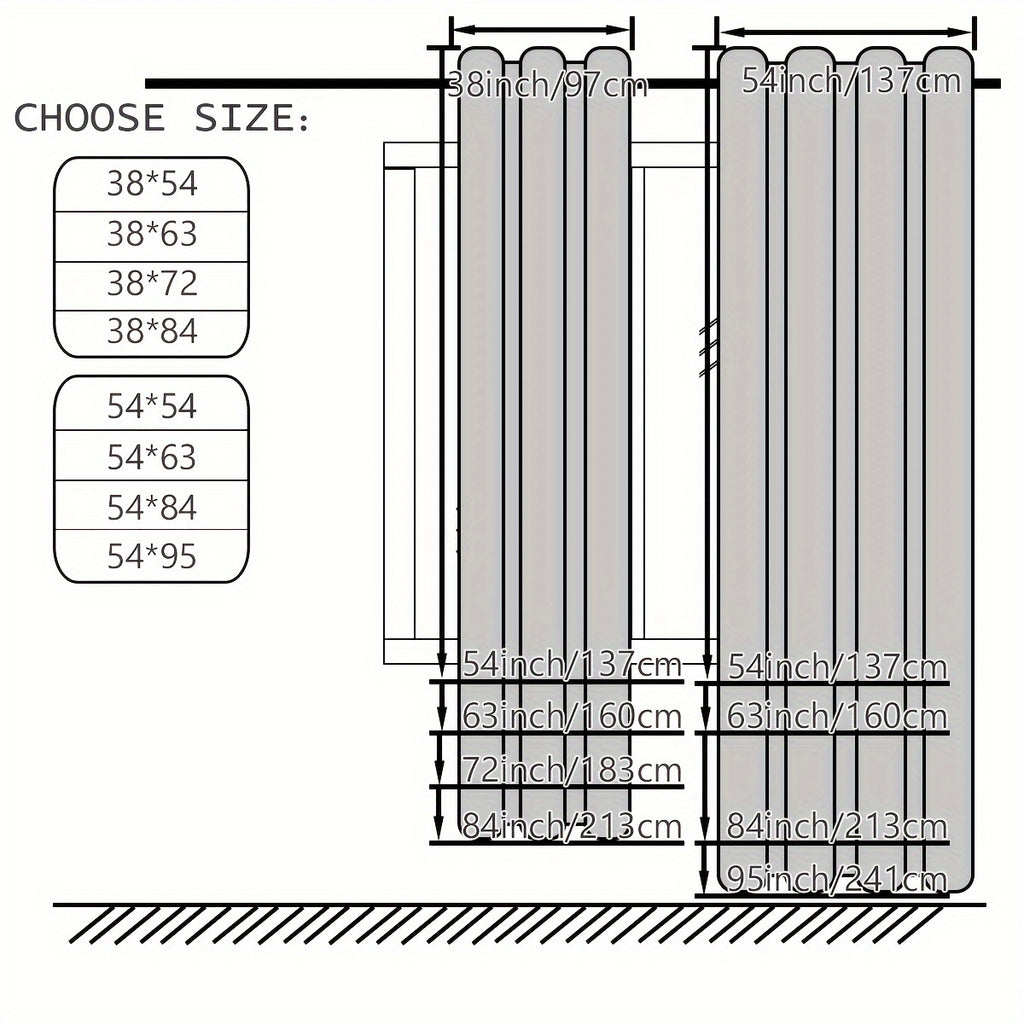 Light Filtering Rod Pocket Curtains, 4 Solid Color Window Panels for Living Room, Bedroom and Home Office Decor in Multiple Sizes