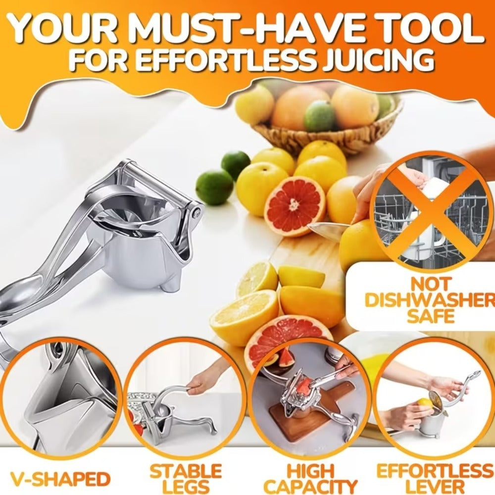 High-Quality Heavy-Duty Metal Manual Juicer, Equipped with an Additional Filter. Handheld Citrus Juicer for Extracting Juice from Lemons, Oranges, Apples, Cucumbers, And Watermelons. Kitchen Tool