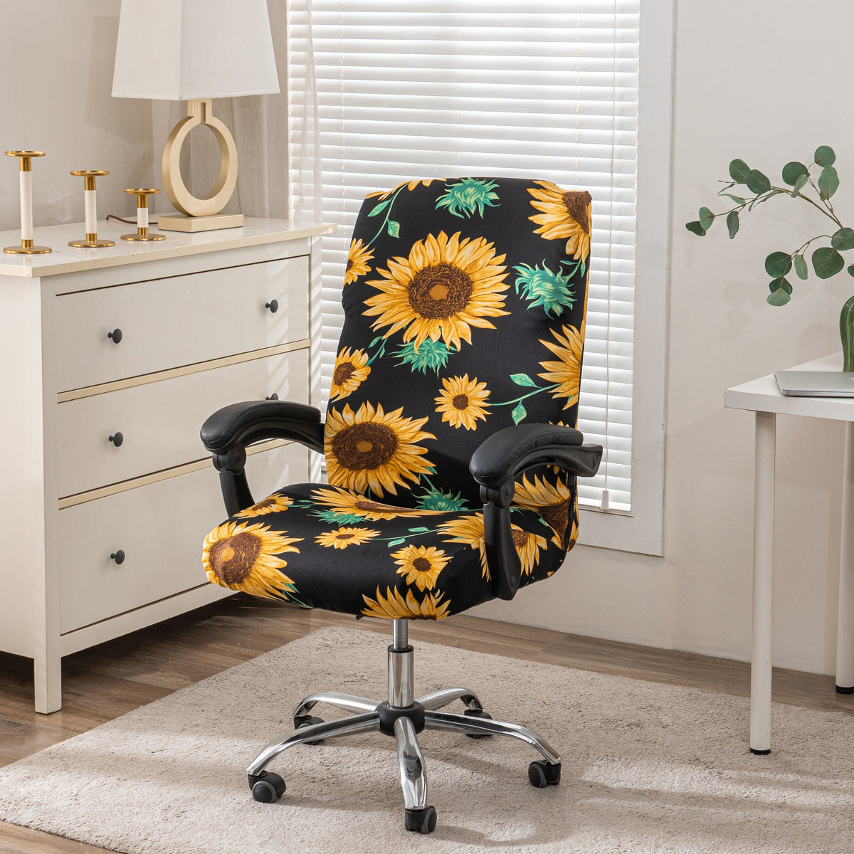 1pc Stretch Printed Computer Office Chair Covers, Soft Fit Universal Desk Rotating Chair Slipcovers, Removable Washable Anti-Dust Spandex Chair Protector Cover With Zipper, Valentine'S Day Gift, Valentine'S Day Decorations