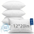 Microfiber Filled Throw Pillow Inserts, Soft Fluffy Cushion Cores in 12 x 20, 18 x 18 and 20 x 20 Inch Sizes with Variant-Specific 4 or 6 Pack Options