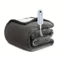 Electric Heated Blanket in Soft Flannel with 8 Heat Levels and 10-Hour Auto-Off, Machine Washable Throw to King Sizes with Size-Based Controllers