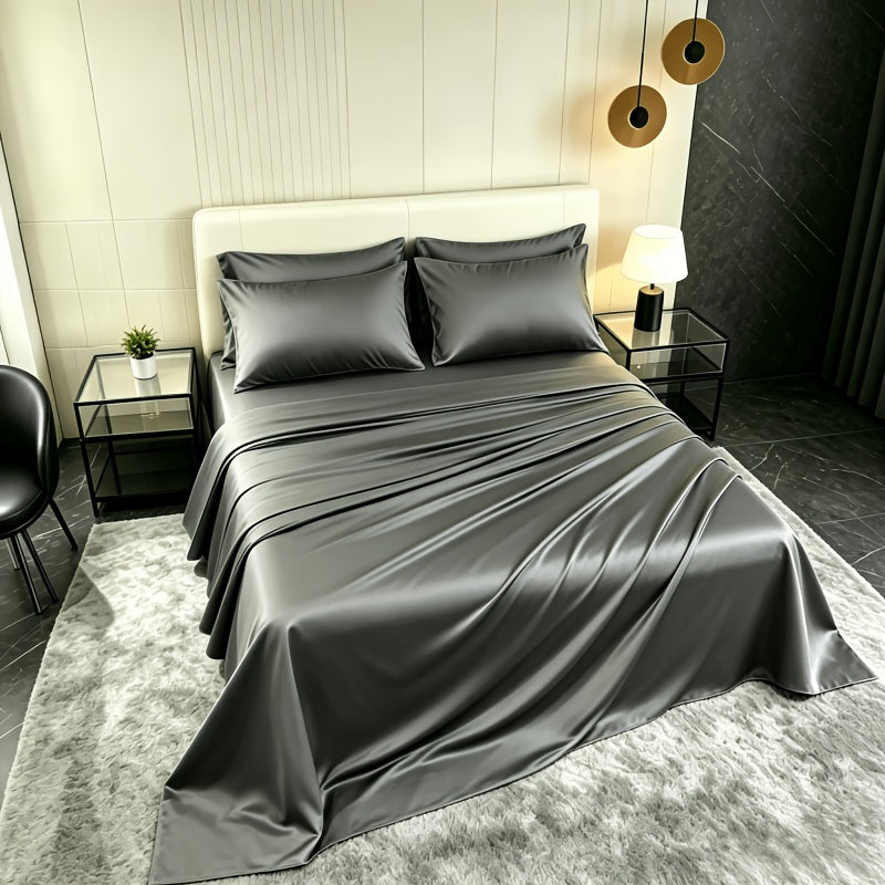 Ultra Soft Machine Washable Luxury Bed Sheet Set, 3/4pcs The Set Includes 1 Bed Cover, 1 Bed Sheet And 1/2 Pillowcase. 15.75" Deep Pocket, Shrinkage & Fade ResistantSuitable for Home Bedrooms, Guest Rooms And Hotels.