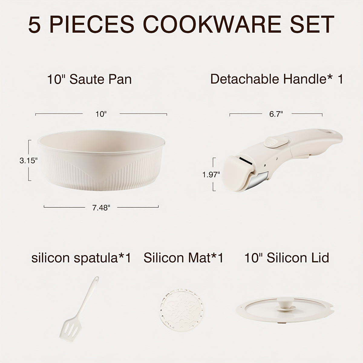 24pcs/7pcs/5pcs Cookware Set Non-Stick Pots & Pans Induction-Ready Kitchen Cookware Set Includes Skillet/Frying Pan/Soup Pot/Steak Pan Removable Handles Home & RV Kitchen Set Stackable Kitchen Accessories Easy To Clean Multiple Colors