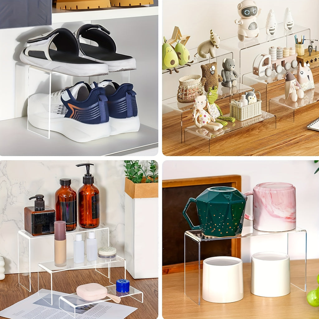 TOMNK Acrylic Risers for Display, Different Sizes Available, Clear Acrylic Riser Display Stands, Acrylic Display Risers for Show Funko Pop Figures, Cupcake, Jewelry, Perfume And More, for Halloween And Christmas