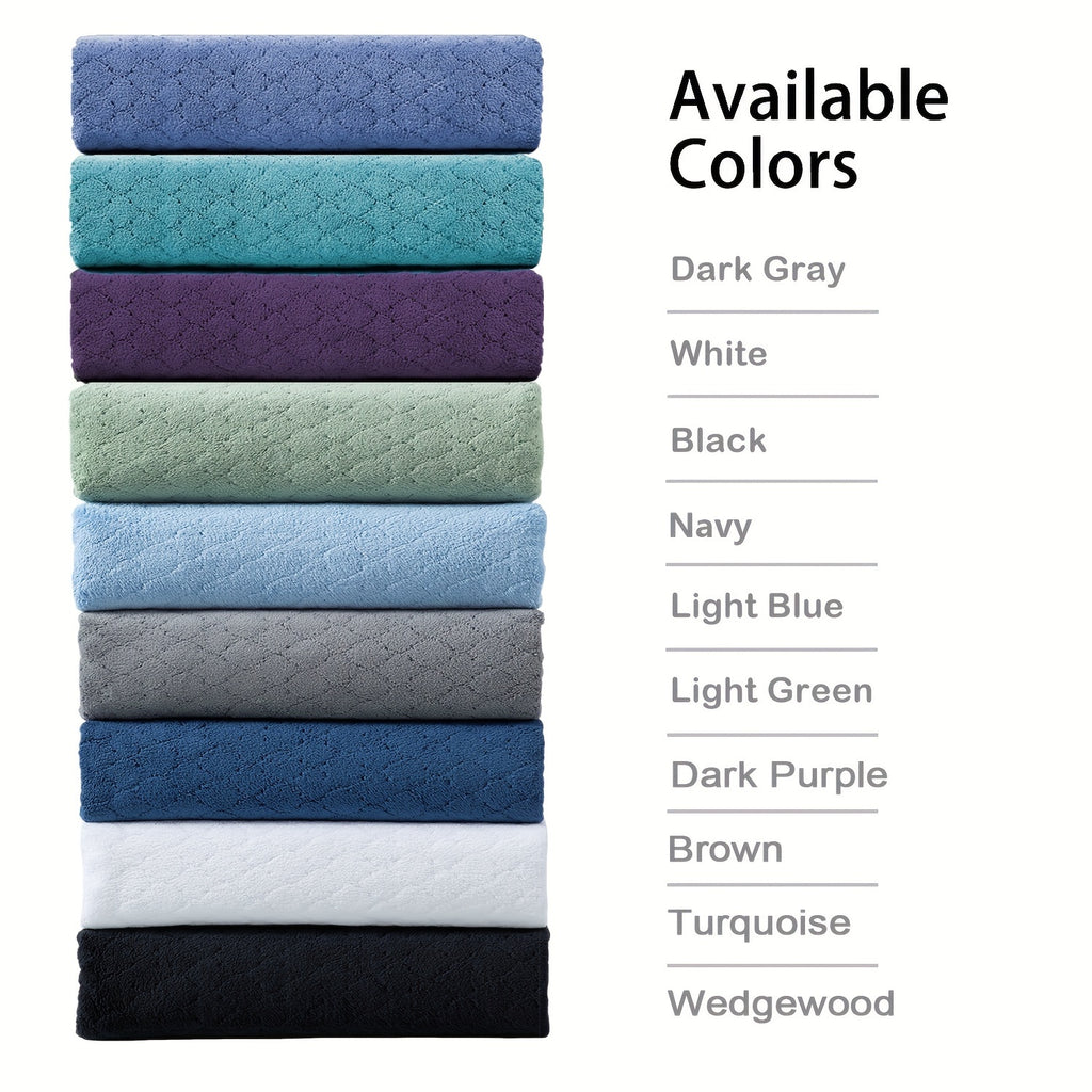 4pcs Oversized Bath Towel Set in Sleek Blue - Ultra Soft, Highly Absorbent, Quick-Dry Microfiber with Diamond Pattern - Includes 4 Bath Towels, and Matching Beach Chair Cover - Ideal for for Bathroom Hotels Gym, Valentine's Day Gift, Wash Cloths