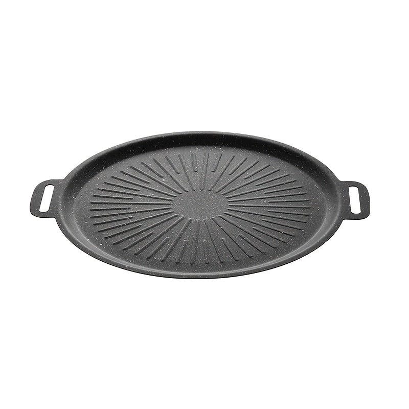 Non-Stick Frying Pan with Oil Brush, BBQ Griddle Pan with Even Heat, Oil Drain Groove And Double Handles, Multi-Functional Non-Stick Pan, Easy Clean, for Outdoor Cooking, Family Gatherings And Restaurant Use