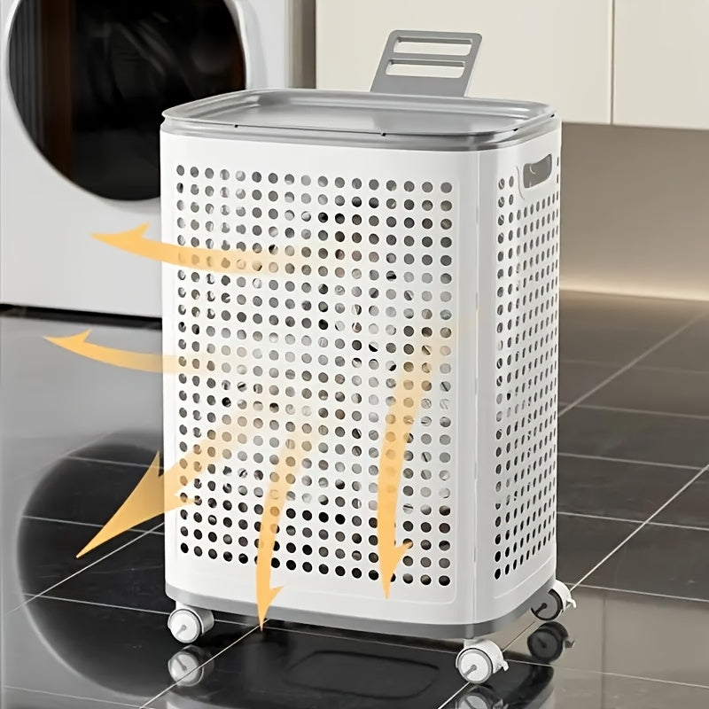 Foldable Laundry Hamper with Wheels, Multi-Size Rolling Clothes Basket for Bedroom, Bathroom, Dorm and RV Laundry Storage and Home Organization