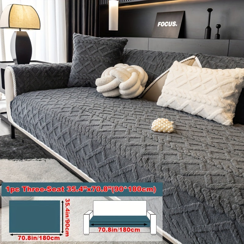 1pc Plush Sofa Mat, Pet Dog Friendly Sofa Cover, Couch Cover Plush And Delicate Soft Anti Slip Protection Sofa, Bedroom, Office, Living Room Decoration, Home Decoration Local Warehouse Send Out Goods