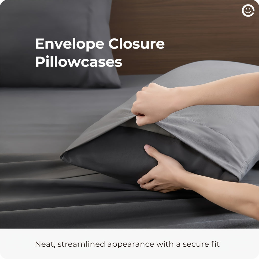 4-Piece Luxury Cooling Sheet Set - Breathable And Cooling Sheets - Hotel Luxury Sheet Set - Easy to Install And Secure - Soft, Wrinkle-Resistant Comfortable Sheets - Extra Deep Pocket Sheet Set - 4-Piece Set, Color Random