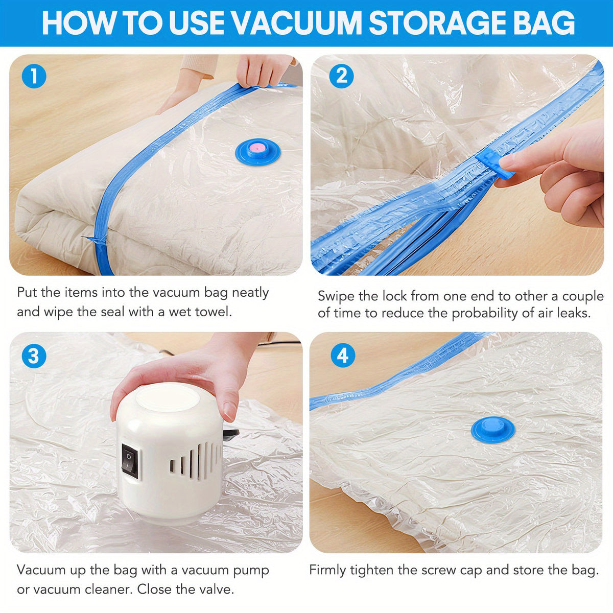 [Vacuum Storage Bags] 16pcs Vacuum Compression Bags with Electric Pump, (7 Small, 6 Medium, 3 Large)Vacuum Seal Storage Bags Space Saver Travel Size for Storage for Luggage, Vacuum Storage Bags for Clothes, Bedding, Pillows, Quilts, Blankets