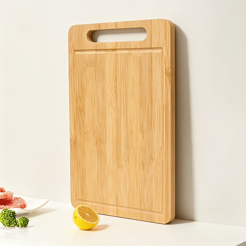 Bamboo Cutting Board - Double-sided Cutting Board, Vertical Kitchen Cutting Board, Kitchen Small Tool, 1/3pcs Set With Juice Trough, Suitable For Cutting Meat, Vegetables, Bread And Wooden Cutting Board