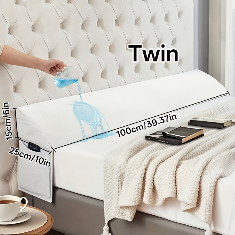 Mattress Gap Filler Pillow with Removable Cover, Triangular Headboard Bed Wedge in White or Grey for Twin, Full, Queen and King Bedrooms
