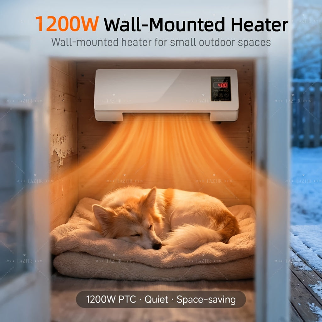 [Wall-Mounted Heater Fan] 1200W Wall-Mounted Heater And Fan Combo, Dual Mode for Winter And Summer, Adjustable Temperature, PTC Fast Heating, Quiet And Space-Saving with Remote And Timer for Patio, Bathroom, Bedroom, Office