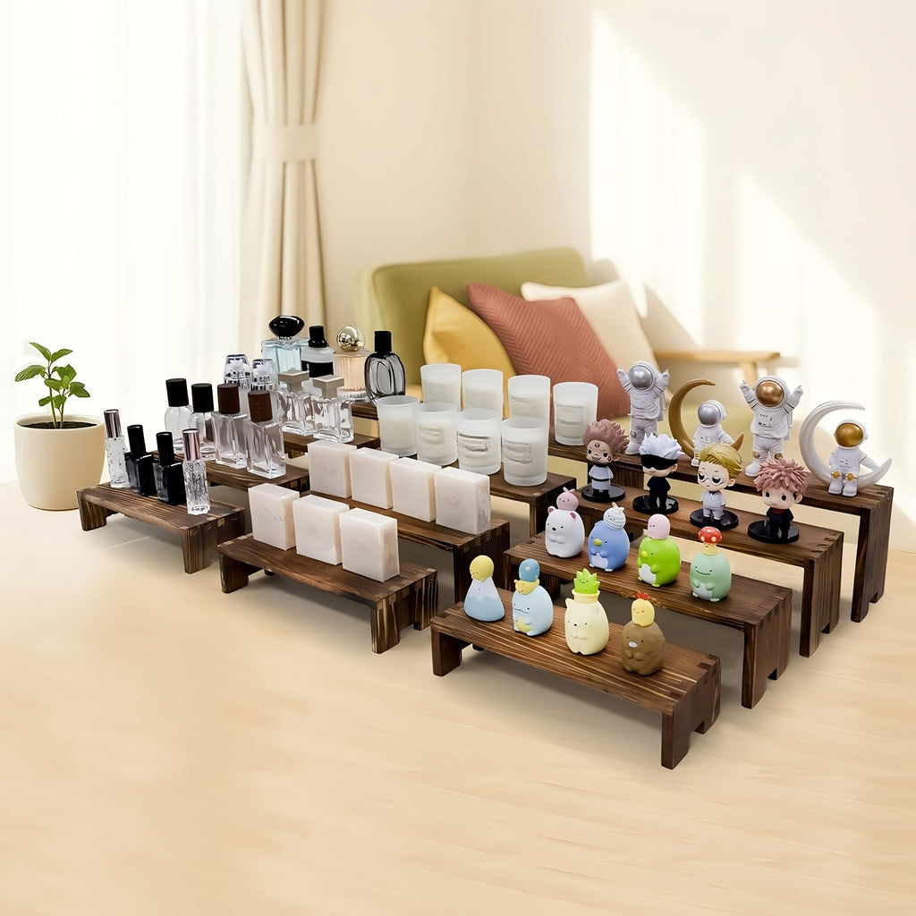 6/8pcs 2 Set Large Wooden Tiered Risers Display Stands for Vendor Events,Stackable Wooden Cupcake Display Stand,Farmhouse Decor Wood Dessert Table Display Set,Vendor Booth Display Items,Food Display Risers for Party