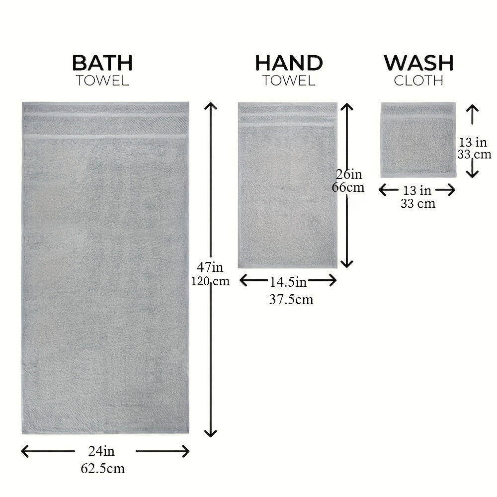 12/24pcs Bath Cloths Set, Hotel Quality Thick Bath Cloths | Highly Absorbent & Quick-Dry | 4 Bath Cloths & 6 Hand & 2 Washcloths, Cotton For Hotel Spa Gym & Home Bathroom Essentials, Wash Cloths