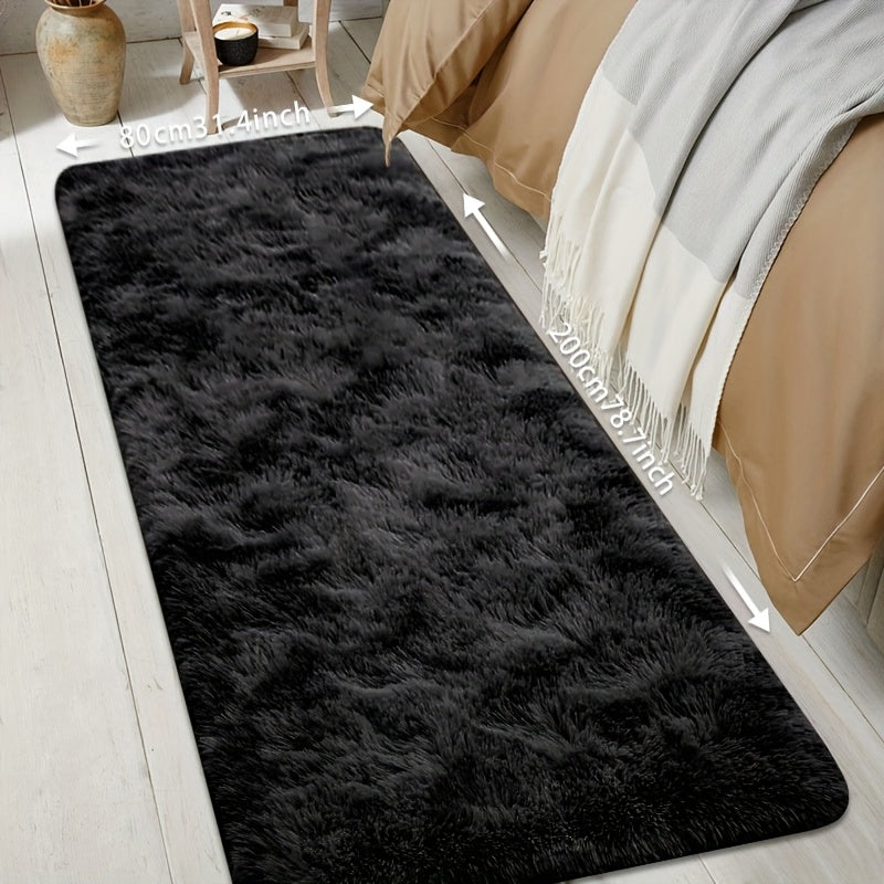 [Plush Fluffy Mat] 1pc Tie-Dye Plush Soft Interior Fluffy Mat, Modern Luxury Plush Mat, Absorbent, Non-Slip &, Suitable for Living Room and Bedroom Areas, Home Decor