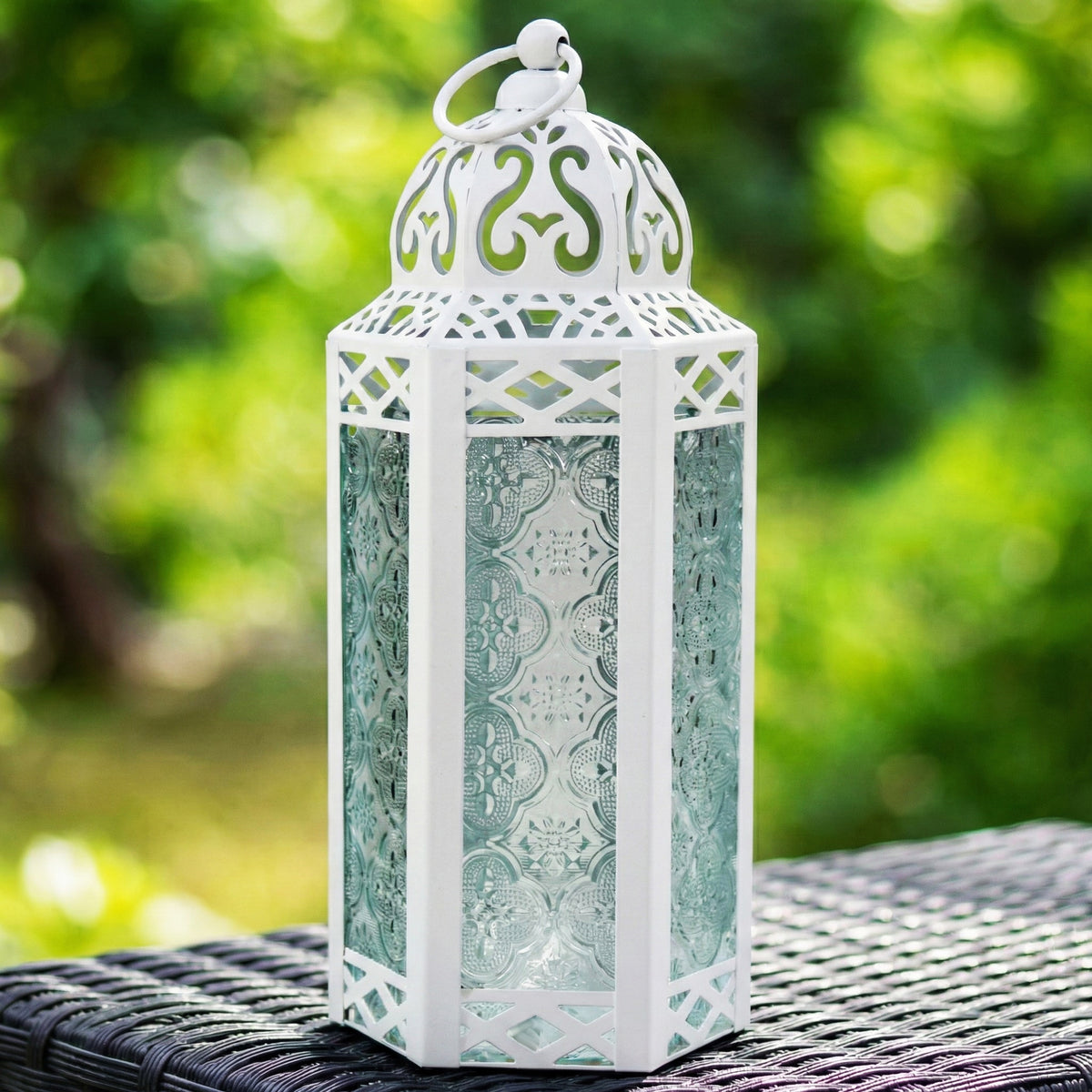 Decorative Moroccan Candle Lantern Holder, Medium, 10.5" Tall