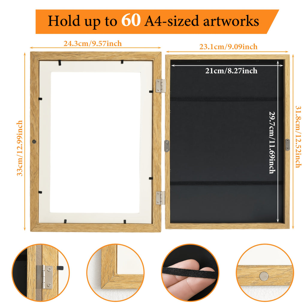 [Changeable Art Frames] 2/4 Pack Front Opening Photo Frames Reusable Art Display Frames for Wall Collage, Home Office Decor, Art Projects & Drawing