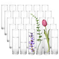 7.5 Inch Glass Cylinder Vases, Clear Borosilicate Flower Vases and Hurricane Floating Candle Holders for Wedding Centerpieces, Parties and Home Decor