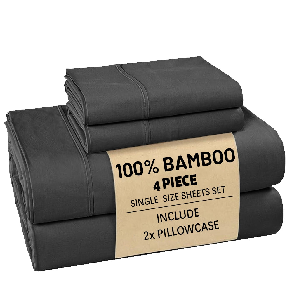 [Deep Sleep] 4/6pcs Bamboo Bed Sheet Set, Luxury Soft & Cooling Sheet Set For Hot Sleepers, 5 Star Hotel Experience Bed)Child Sheets Sets Deep Pocket Up To 16"Breathable Bedding For Room, Hotel 2200TC Bedding Sheets Queen Bed Sheets W/ Random Color