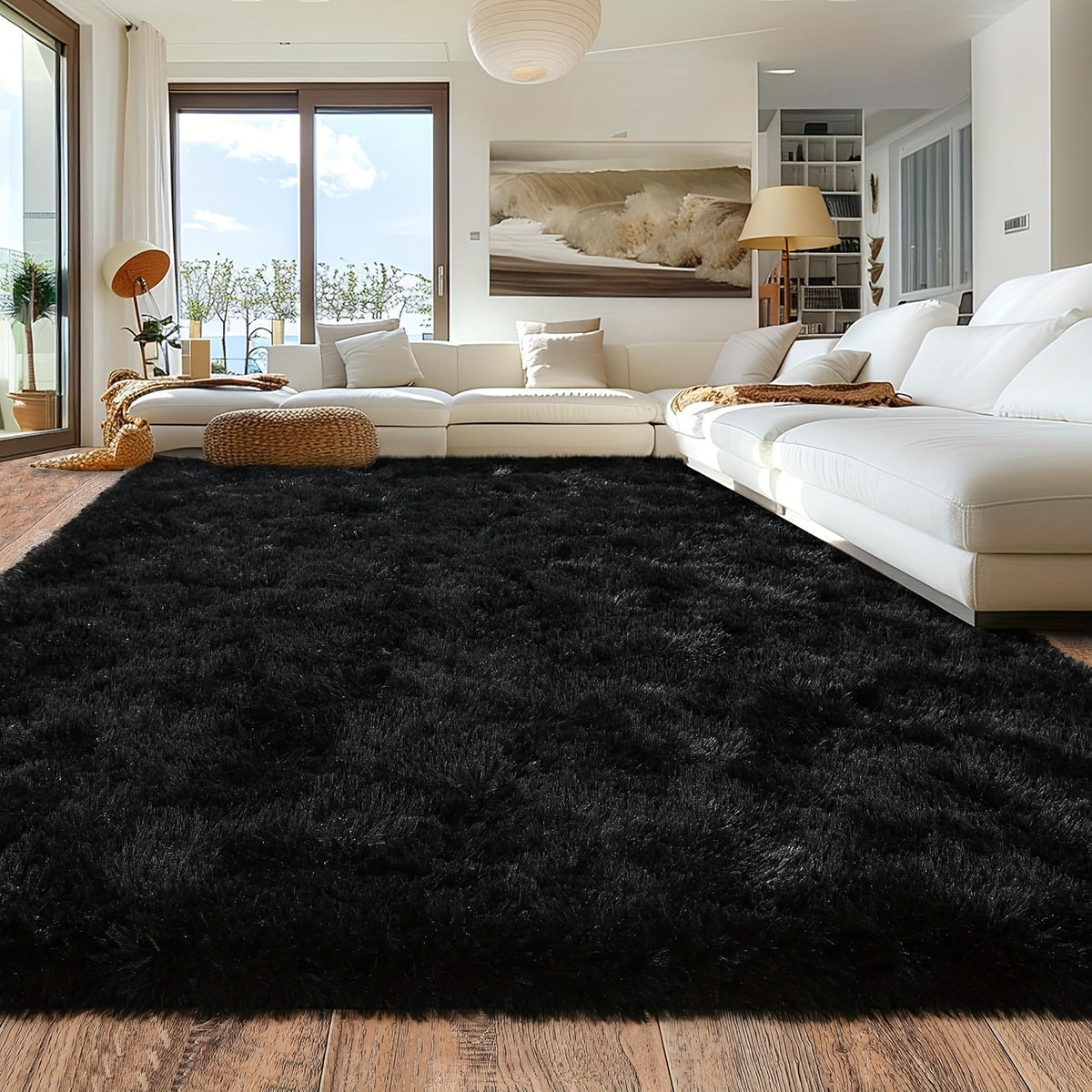 Fluffy Bedroom Carpet Shaggy Fuzzy Grey Soft Rugs for Bedroom Plush Rug Thick Area Rugs for Living Room Cute Room Decor