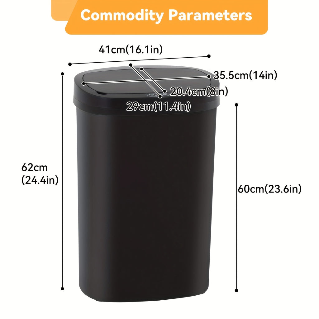 13 Gallon Trash Can Kitchen Waste Bin 50L, Automatic Garbage Can Touchless Motion Sensor, for Office Bedroom Living Room Trash Can