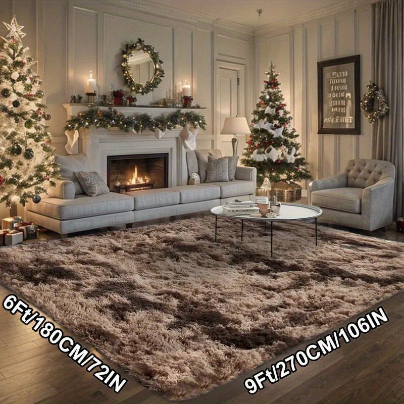 6x9 Shag Area Rug, Soft Fluffy Indoor Floor Carpet in Gray, Coffee, Black and Tie-Dye Gray Options for Living Room, Bedroom and Dorm Decor