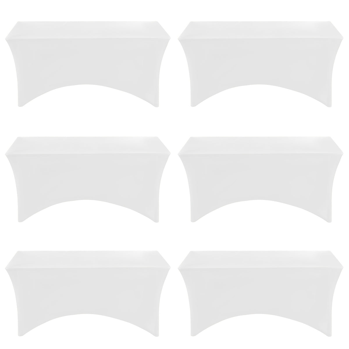 6 Pack 6ft Spandex Table Covers, Fitted Stretch Tablecloths for 6 Foot Rectangular Tables, Wrinkle Resistant Washable Outdoor Table Cloth for Wedding, Party, Banquet, Graduation, Event (Black/White)