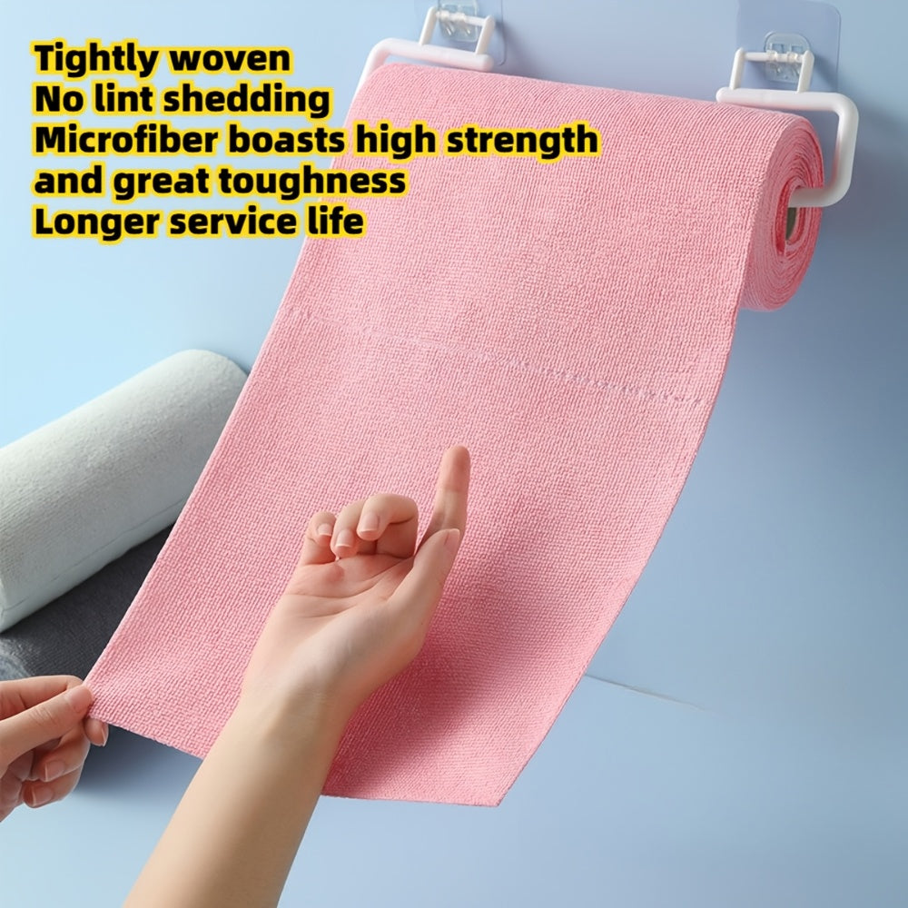 31/51pcs Reusable Microfiber Towels, Tearable Cleaning Wipes, Disposable Napkins, Household Kitchen Rolls, Dish Cloth Replacement, Multi-functional Absorbent Kitchen Rags, Kitchen Supplies, Cleaning Tools