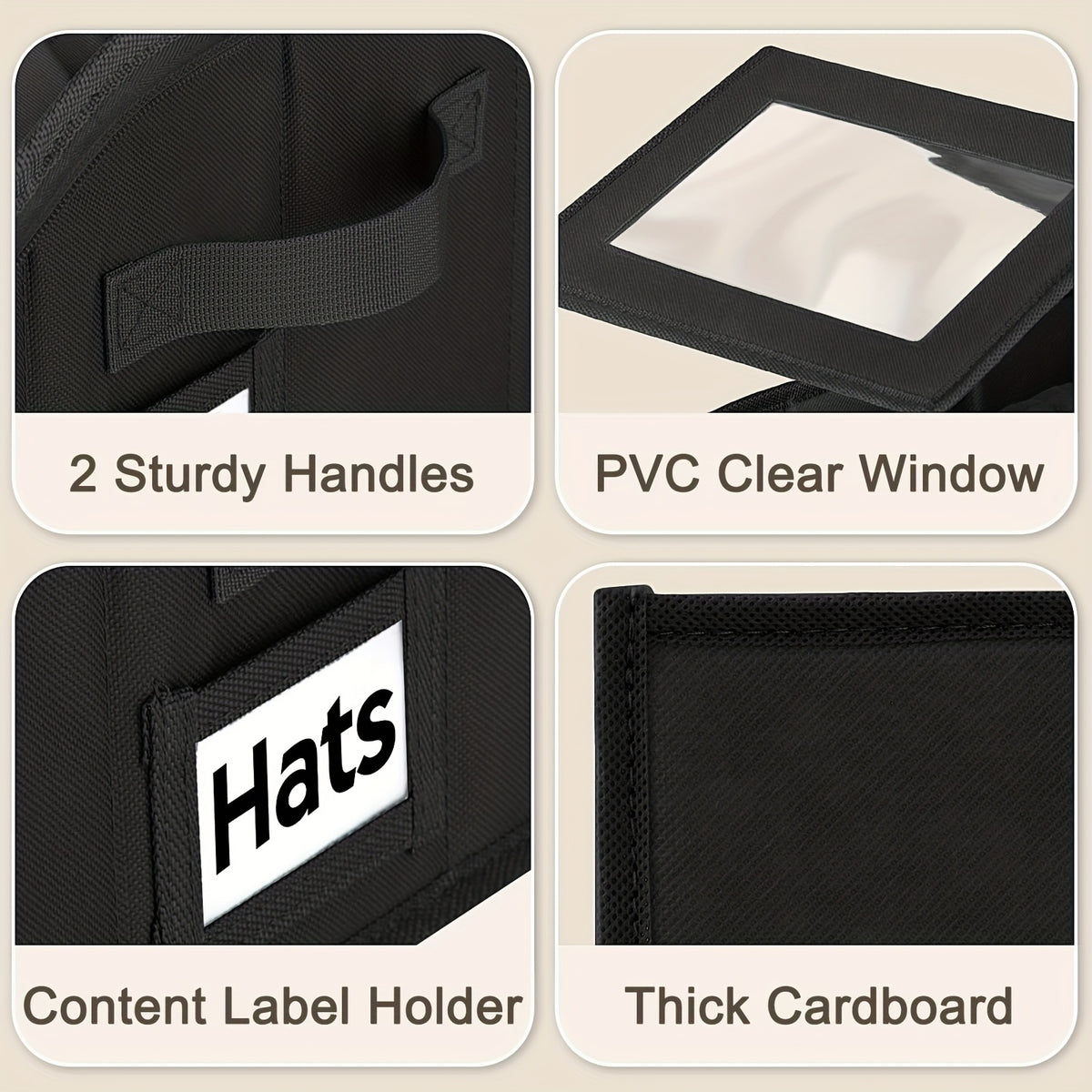 Stackable Hat Storage For Baseball Caps, 1pc/ 2pcs Hat Storage Boxes For Closet, Holds Up To 30 Caps With Cardboard, Hat Organizer For Women & Men